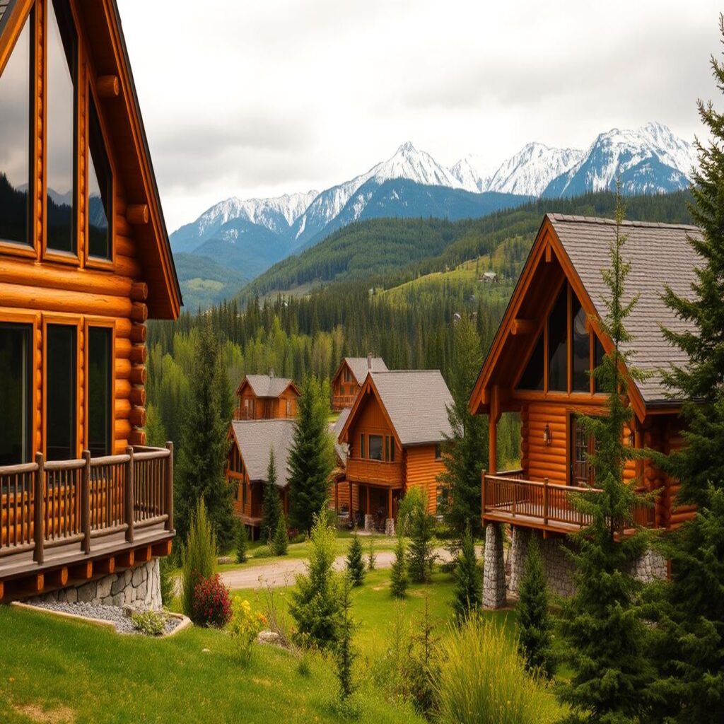 Luxury log houses in Vermont