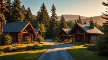 Rustic log cabins near Killington